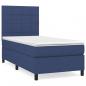 Preview: Boxspringbett mit Matratze Blau 90x200 cm Stoff