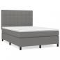 Preview: Boxspringbett mit Matratze Dunkelgrau 140x190 cm Stoff