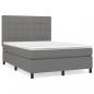 Preview: Boxspringbett mit Matratze Dunkelgrau 140x200 cm Stoff