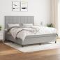 Preview: ARDEBO.de - Boxspringbett mit Matratze Hellgrau 160x200 cm Stoff