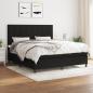 Preview: ARDEBO.de - Boxspringbett mit Matratze Schwarz 160x200 cm Stoff