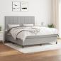 Preview: ARDEBO.de - Boxspringbett mit Matratze Hellgrau 180x200 cm Stoff