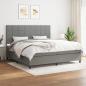 Preview: ARDEBO.de - Boxspringbett mit Matratze Dunkelgrau 200x200 cm Stoff