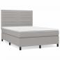 Preview: Boxspringbett mit Matratze Hellgrau 140x190 cm Stoff