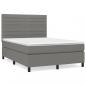 Preview: Boxspringbett mit Matratze Dunkelgrau 140x190 cm Stoff