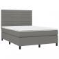 Preview: Boxspringbett mit Matratze Dunkelgrau 140x190 cm Stoff