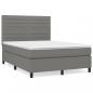 Preview: Boxspringbett mit Matratze Dunkelgrau 140x200 cm Stoff