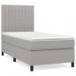 Preview: Boxspringbett mit Matratze Hellgrau 90x190 cm Stoff