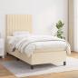 Preview: ARDEBO.de - Boxspringbett mit Matratze Creme 90x190 cm Stoff