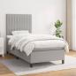 Preview: ARDEBO.de - Boxspringbett mit Matratze Hellgrau 90x200 cm Stoff