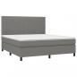 Preview: Boxspringbett mit Matratze Dunkelgrau 180x200 cm Stoff