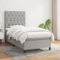 Preview: ARDEBO.de - Boxspringbett mit Matratze Hellgrau 80x200 cm Stoff