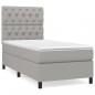 Preview: Boxspringbett mit Matratze Hellgrau 80x200 cm Stoff