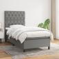 Preview: ARDEBO.de - Boxspringbett mit Matratze Dunkelgrau 80x200 cm Stoff