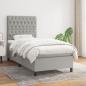 Preview: ARDEBO.de - Boxspringbett mit Matratze Hellgrau 90x190 cm Stoff