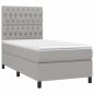 Preview: Boxspringbett mit Matratze Hellgrau 90x190 cm Stoff