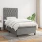 Preview: ARDEBO.de - Boxspringbett mit Matratze Dunkelgrau 90x200 cm Stoff