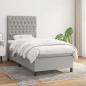 Preview: ARDEBO.de - Boxspringbett mit Matratze Hellgrau 100x200 cm Stoff