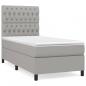 Preview: Boxspringbett mit Matratze Hellgrau 100x200 cm Stoff