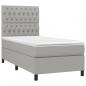 Preview: Boxspringbett mit Matratze Hellgrau 100x200 cm Stoff