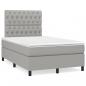 Preview: Boxspringbett mit Matratze Hellgrau 120x200 cm Stoff