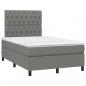 Preview: Boxspringbett mit Matratze Dunkelgrau 120x200 cm Stoff