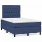 Preview: Boxspringbett mit Matratze Blau 120x200 cm Stoff