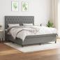 Preview: ARDEBO.de - Boxspringbett mit Matratze Dunkelgrau 160x200 cm Stoff