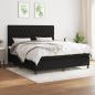 Preview: ARDEBO.de - Boxspringbett mit Matratze Schwarz 160x200 cm Stoff