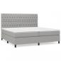 Preview: Boxspringbett mit Matratze Hellgrau 200x200 cm Stoff