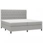 Preview: Boxspringbett mit Matratze Hellgrau 200x200 cm Stoff