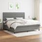 Preview: ARDEBO.de - Boxspringbett mit Matratze Dunkelgrau 200x200 cm Stoff