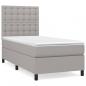 Preview: Boxspringbett mit Matratze Hellgrau 90x200 cm Stoff