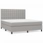 Preview: Boxspringbett mit Matratze Hellgrau 180x200 cm Stoff