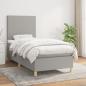 Preview: ARDEBO.de - Boxspringbett mit Matratze Hellgrau 80x200 cm Stoff