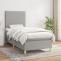 Preview: ARDEBO.de - Boxspringbett mit Matratze Hellgrau 90x190 cm Stoff