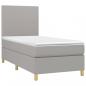 Preview: Boxspringbett mit Matratze Hellgrau 90x190 cm Stoff