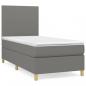 Preview: Boxspringbett mit Matratze Dunkelgrau 90x190 cm Stoff