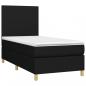 Preview: Boxspringbett mit Matratze Schwarz 90x190 cm Stoff