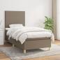 Preview: ARDEBO.de - Boxspringbett mit Matratze Taupe 90x190 cm Stoff