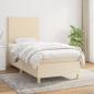 Preview: ARDEBO.de - Boxspringbett mit Matratze Creme 90x190 cm Stoff