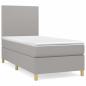 Preview: Boxspringbett mit Matratze Hellgrau 90x200 cm Stoff