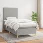 Preview: ARDEBO.de - Boxspringbett mit Matratze Hellgrau 100x200 cm Stoff