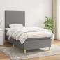 Preview: ARDEBO.de - Boxspringbett mit Matratze Dunkelgrau 100x200 cm Stoff