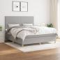 Preview: ARDEBO.de - Boxspringbett mit Matratze Hellgrau 160x200 cm Stoff