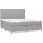 Preview: Boxspringbett mit Matratze Hellgrau 160x200 cm Stoff