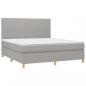 Preview: Boxspringbett mit Matratze Hellgrau 160x200 cm Stoff