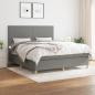 Preview: ARDEBO.de - Boxspringbett mit Matratze Dunkelgrau 180x200 cm Stoff