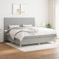 Preview: ARDEBO.de - Boxspringbett mit Matratze Hellgrau 200x200 cm Stoff