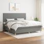 Preview: ARDEBO.de - Boxspringbett mit Matratze Dunkelgrau 200x200 cm Stoff